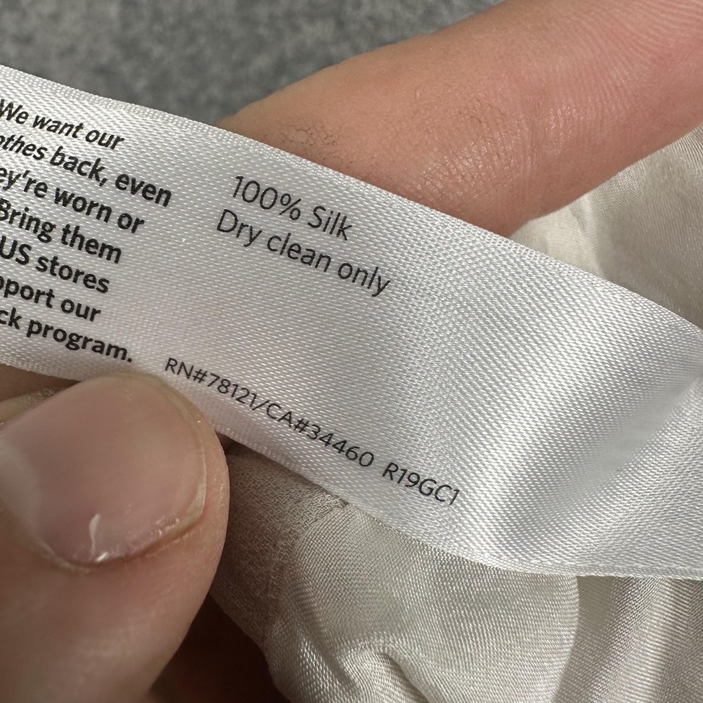 Eileen Fisher Pants Womens Medium White Silk Crepe Wide Leg Pull On Relaxed Fit - Picture 9 of 11